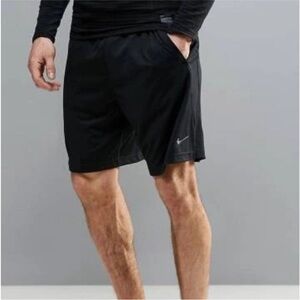 Nike Men’s Dri Fit Athletic Basketball Shorts Black Mesh Drawstring Size Medium